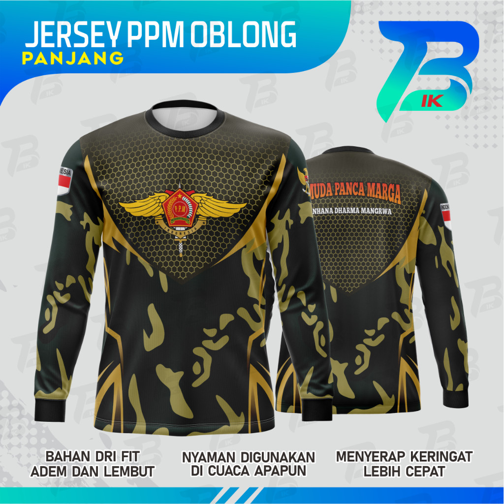 JERSEY PPM LENGAN PANJANG DRYFIT / KAOS KERAH OBLONG PPM FULLPRINTING / JERSEY PPM INDONESIA Sport