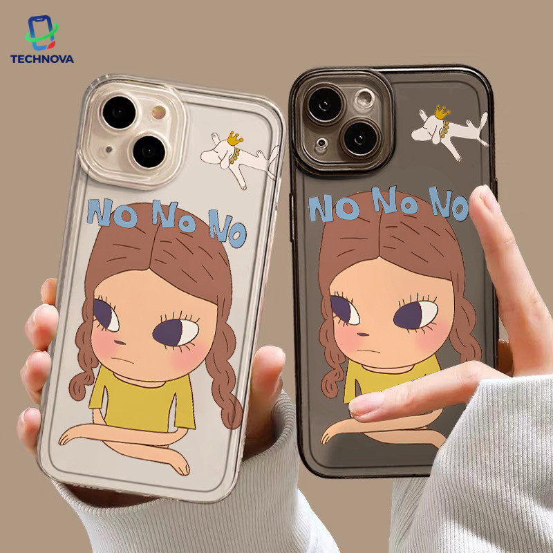 Casing IPhone Yoshitomo Nara Transparan Soft Case Fashion Cocok untuk iPhone 11 12 13 14 15 16 Pro M