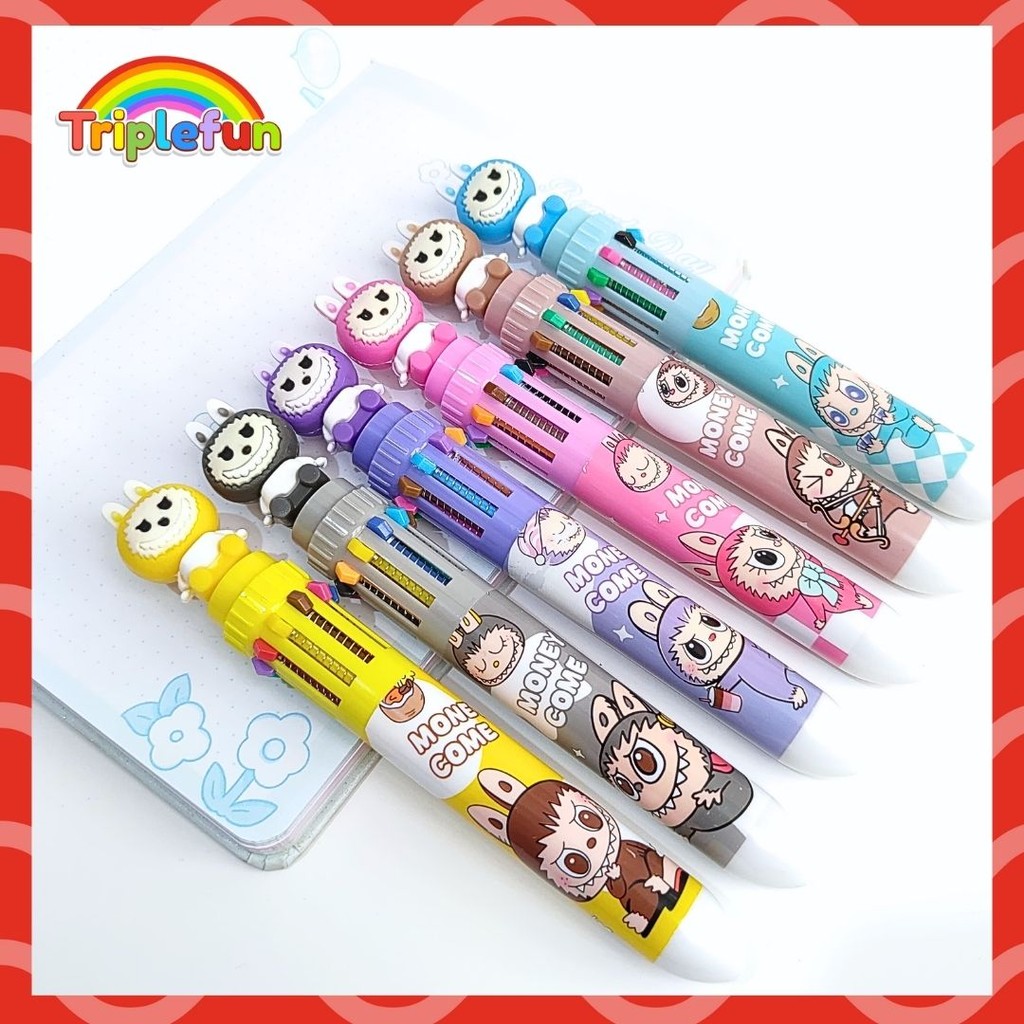 

Pena 10 Warna Labubu PC-1544 Pulpen Tinta Warna Warni Bolpoint Karakter