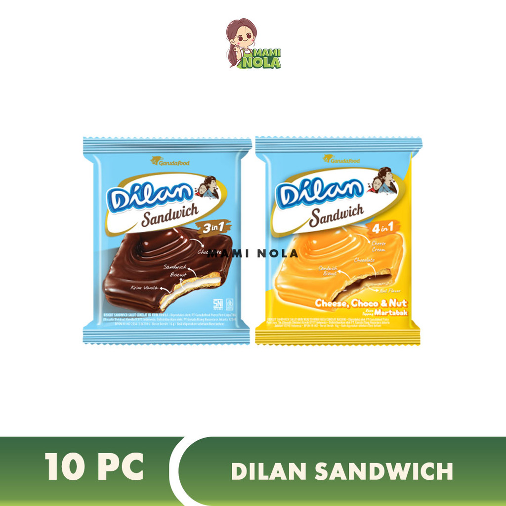 

Dilan Biskuit Sandwich Lumer Coklat dan Keju Isi 10 pc