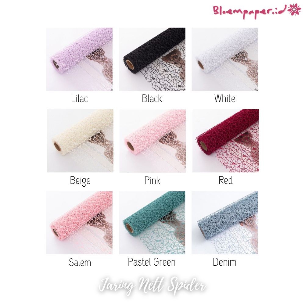 

kireipaper - Jaring Nett Spider / Size 60x5 Yard / Flower Wrap / Buket Bunga / Dekorasi Buket / Kertas Bunga / Kertas Buket Bunga / Flower Bouquet / Flower Wrapping Korean / Wrapping Jaring