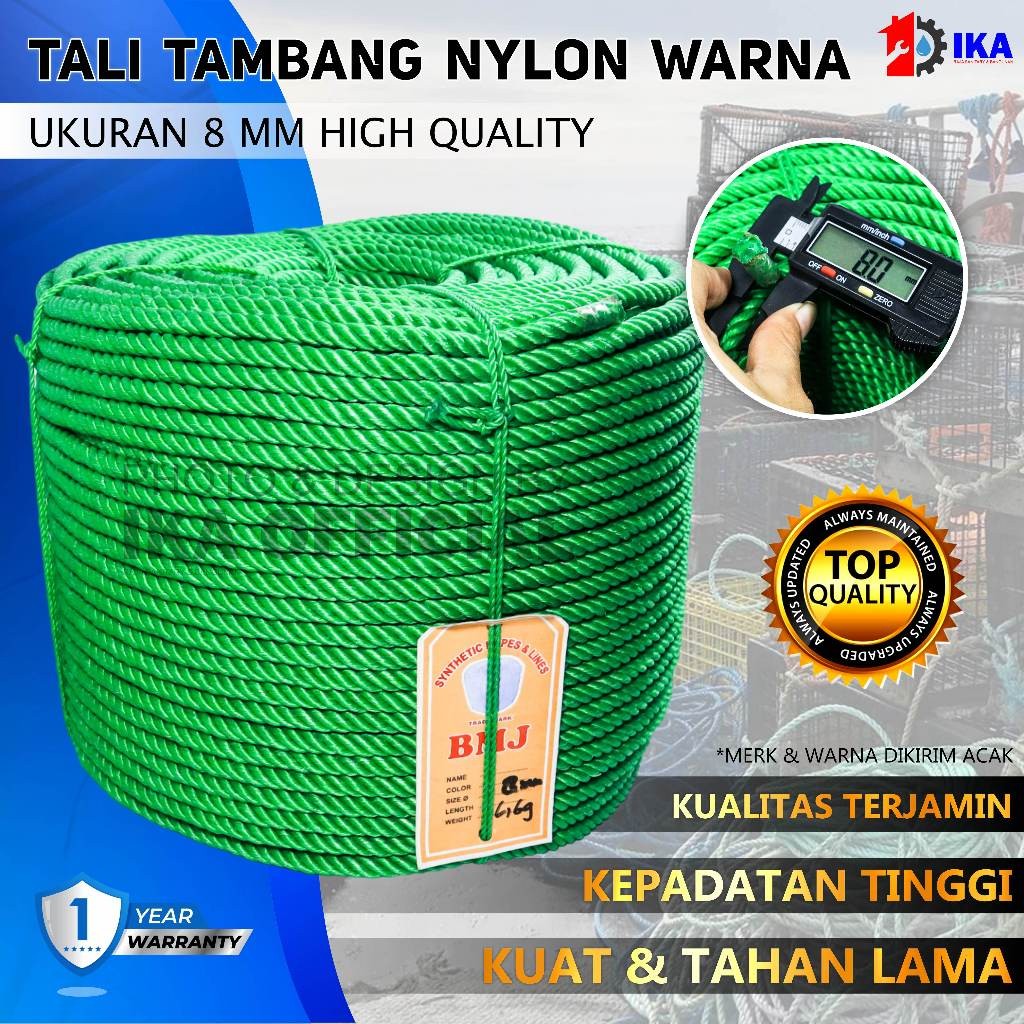 TALI TAMBANG ROLL PP 8 MM MURAH / TALI TAMBANG PPD / TALI PROYEK / TALI KAPAL / TALI TAMBANG PLASTIK