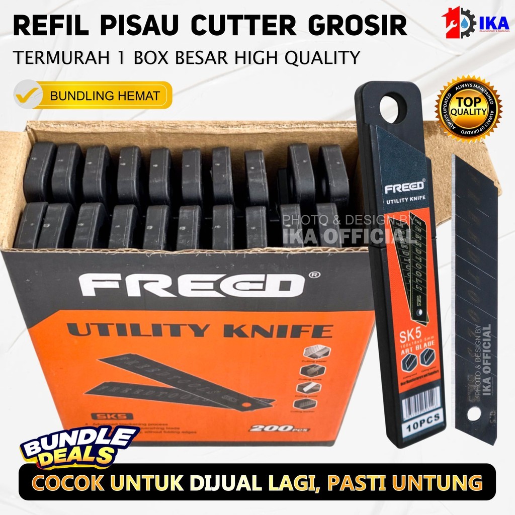 

Isi Cutter Besar merek Freed (1dus isi 20pak) / Isi cutter cuter besar / refill kater