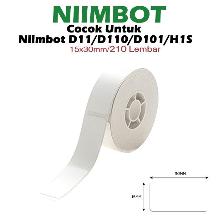 

⦅PROMO BEST QUALITY⦆ Niimbot D11/D110/D101/H1S Stiker Kertas Label Termal Tahan Air Tahan Minyak Dan Tahan Air Mata Putih Murni - Putih15*30mm