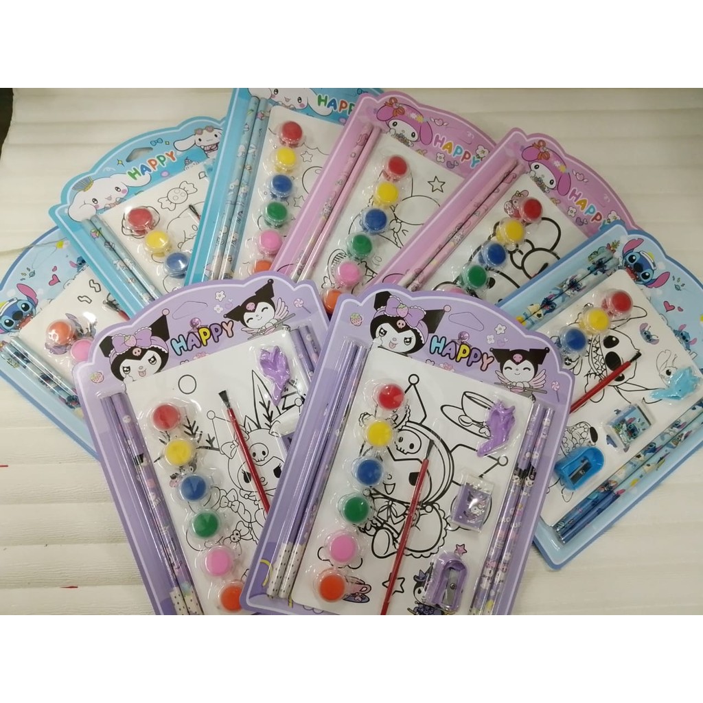 

*SDA* Colouring Set 8090+Cat Air/ Set Melukis Cat Air / 1 Set Melukis Mewarnai Motif Kartun