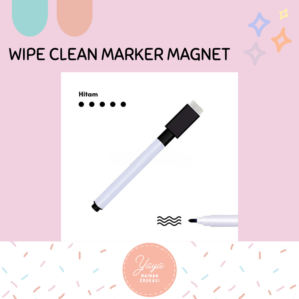 

Wipe Clean Marker Hitam- Spidol Hitam untuk buku wipe clean Whiteboard Papan Tulis YM