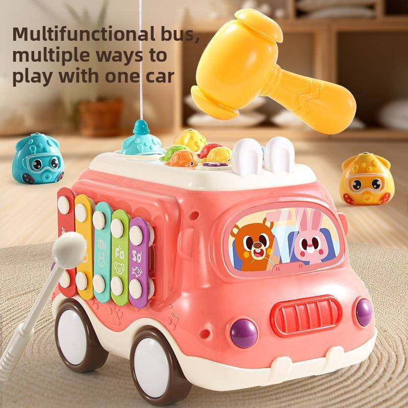 Baby toddler toy car multifunctional trolley toy children's music toy car simulation fishing