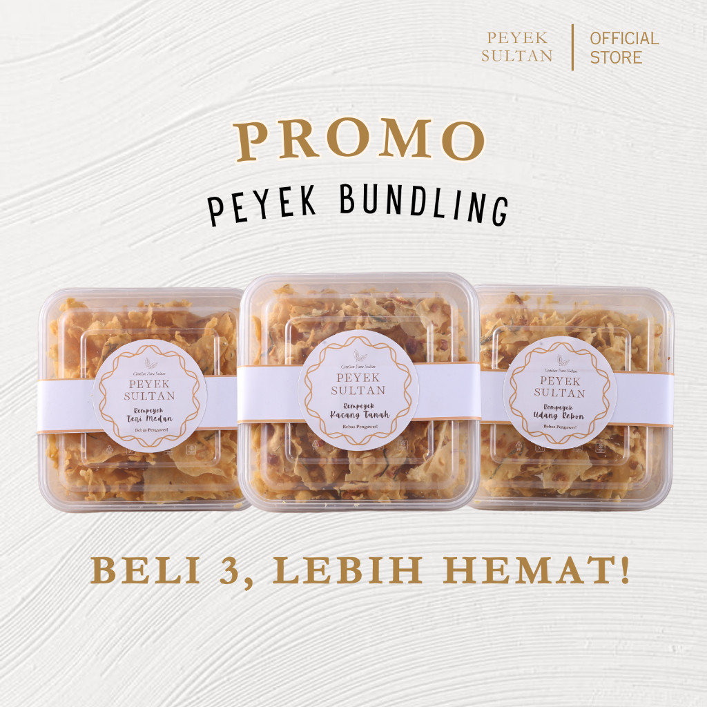 

New PEYEK SULTAN - Peyek Bundling (Box - Large) | Paket Set Peyek Kacang Tanah, Teri Medan, Udang RebonPremium
