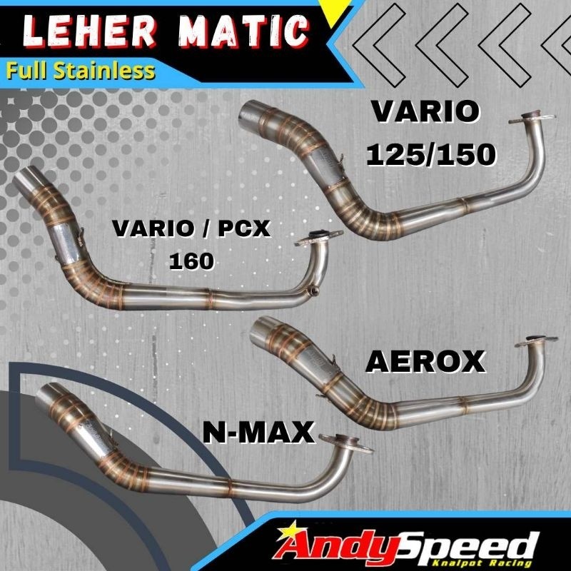 LEHER KNALPOT MATIC stainless andy speed
