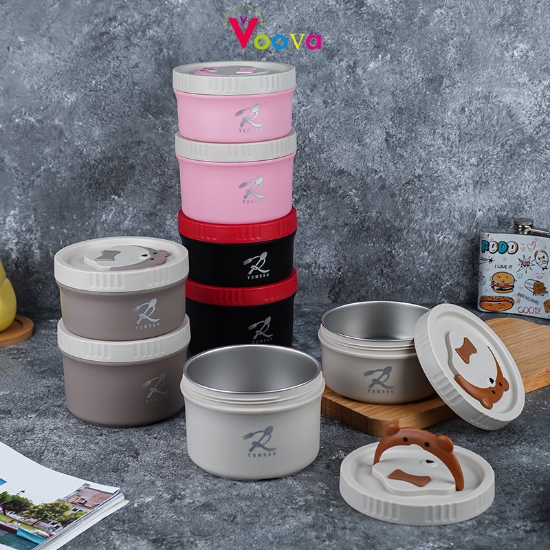 VOOVA Wadah Makan Siang Stainless Steel/ Lunch Box Stainless/ Wadah Serbaguna/ Lunch Box Stainless S