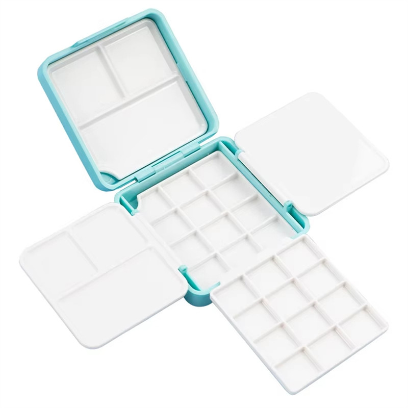 

LLCS-Portable Watercolor Painting Box 24 Grid Palette, Half Pan Storage ,Portable Travel Case, Art Supplies Organizer