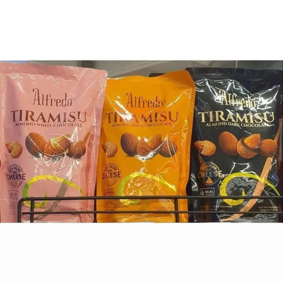 

Alfredo Tiramisu Cheese Coklat Almond Import Pouch 300gr Varian Milk / Dark / White