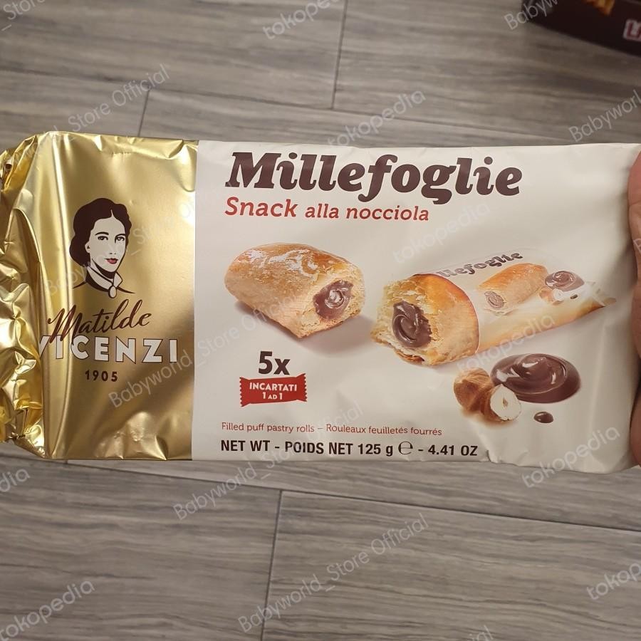

Matilde Vicenzi Millefoglie Minisnack ala Italia Import 125gr Rasa Vanila / Coklat