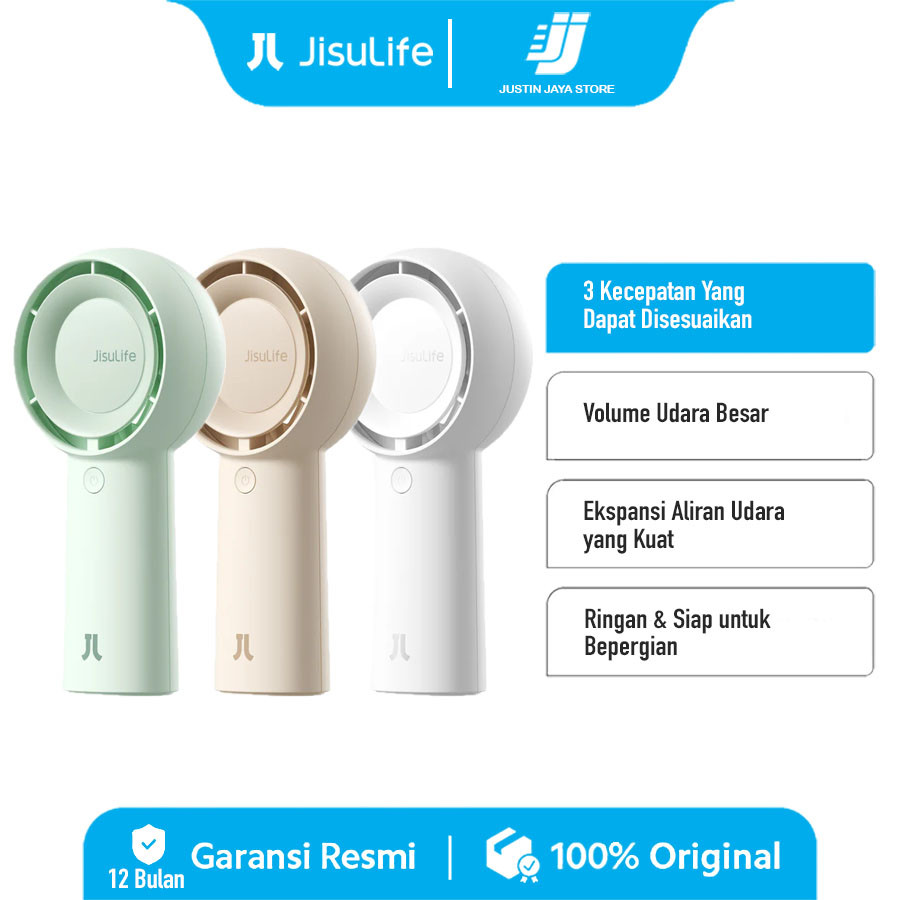 JISULIFE Kipas Angin Mini Portable Yang di cas Handheld fan Turbo Jet Brushless Kipas Tangan Super D