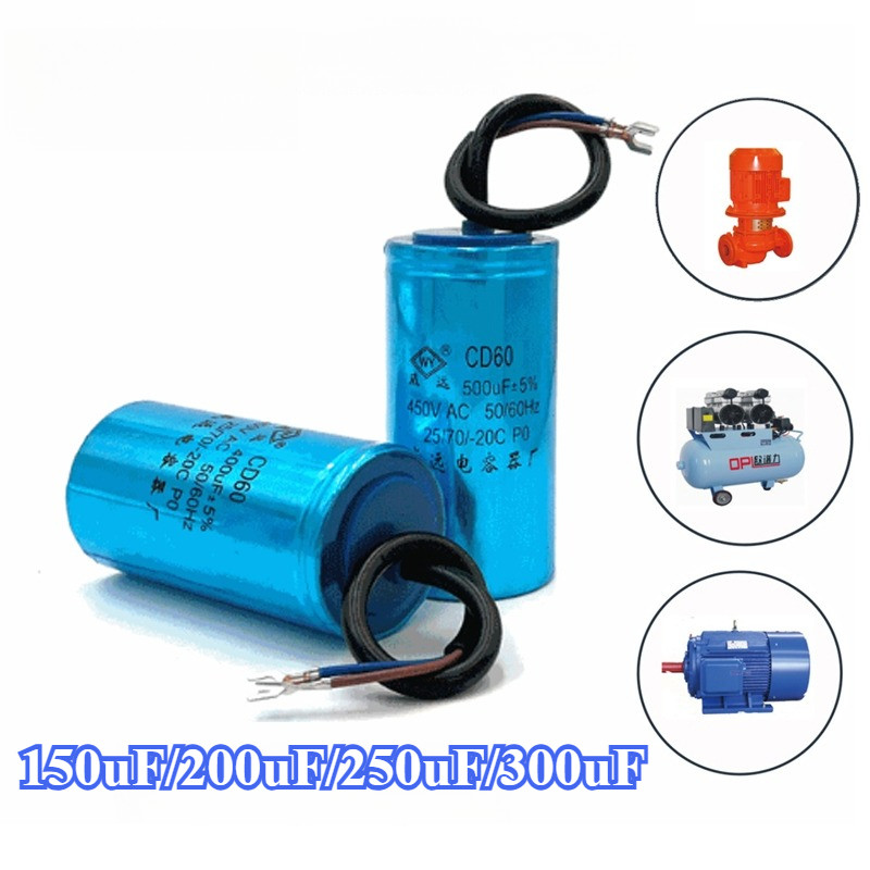 150uf / 200uf / 250uf/ 300uf Cd60 Kapasitor Motor Starting 450v