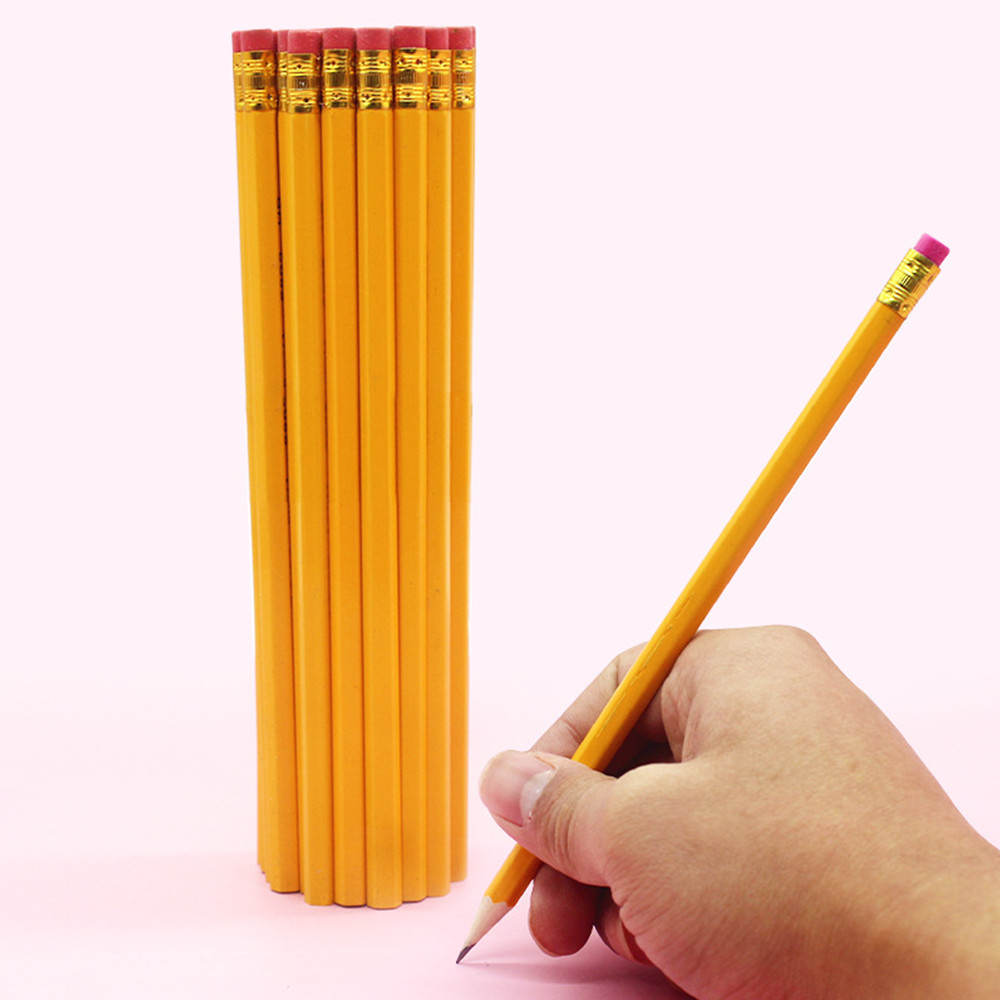 

50-150 PCS Yellow Pencil With Eraser Tip HB/2B Pencil Sketching And Drawing Pencil Learning Stationery Pen Student Writing Pen