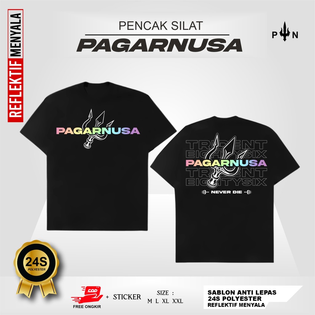 KAOS PAGAR NUSA MENYALA RAINBOW PAGAR NUSA NEVER DIE KAOS DISTRO PAGAR NUSA - KAOS PAGAR NUSA MENYAL