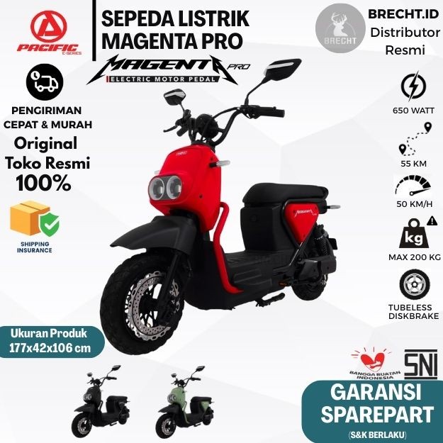 Sepeda Listrik E Bike NEW Pacific MAGENTA New Series