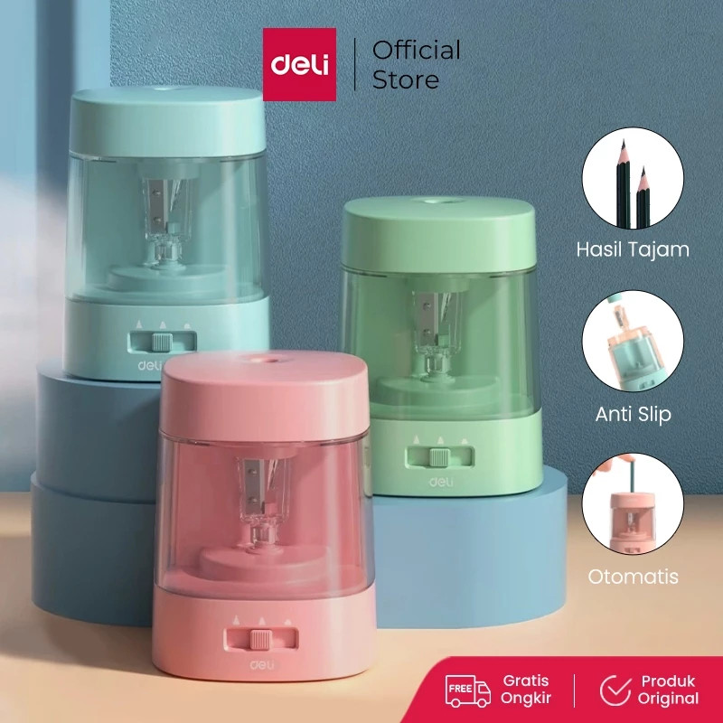 Deli | Rautan Elektrik (Electric Pencil Sharpener) Pastel | VA3