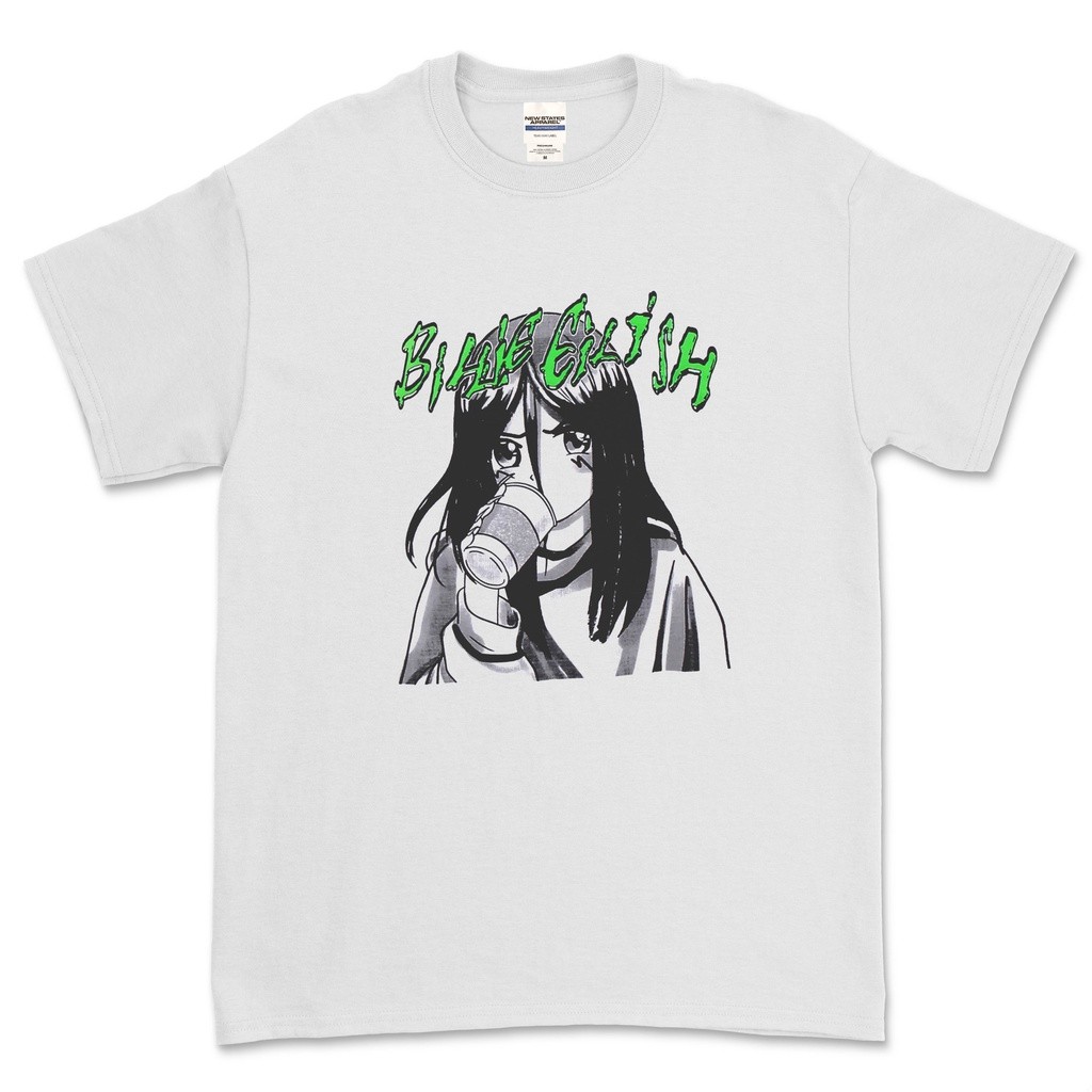 (COD) BILLIE EILISH - ANIME PORTRAIT WITH CUP T-SHIRT