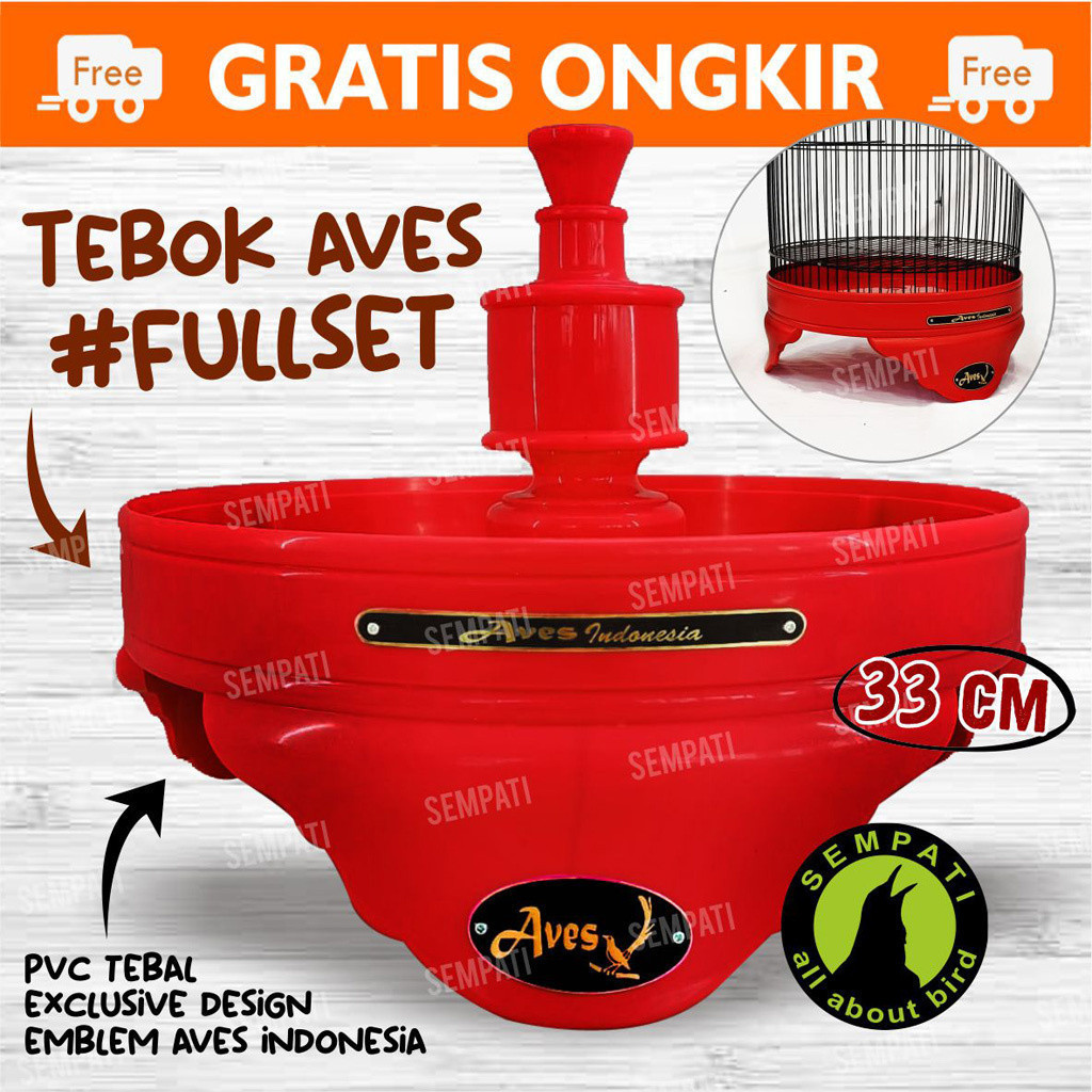 SEMPATI Tebok Aves Plus Pion Logo Fullset Tebok PVC Sangkar Kandang Burung Lovebird Love Bird Lb Teb