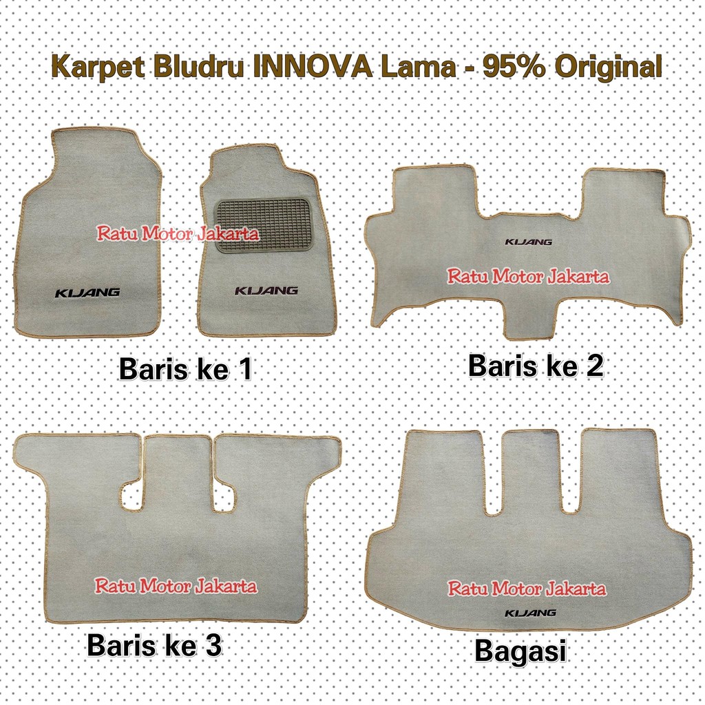 Karpet Bludru INNOVA Lama 2004 2014 95% Original - Dijual Eceran per Baris