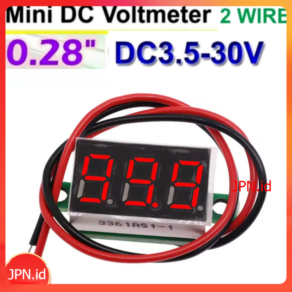 Mini Digital Voltmeter 0.28" 2 Kabel 3.5-30V - JPN