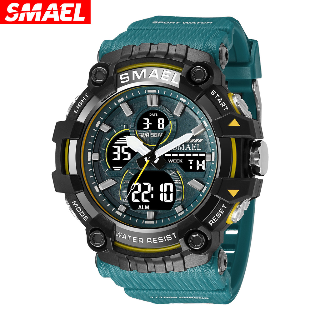

SMAEL Glow Men's Watch 8079 Tactical Watch Male Student Sports Dual Display Digital Waterproof