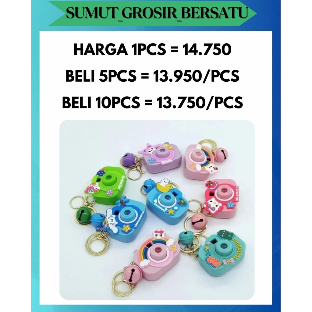 SGB GANTUNGAN KUNCI KAMERA PROYEKTOR LED 3D KUALITAS IMPORT GANCI VIRAL MAINAN KARAKTER