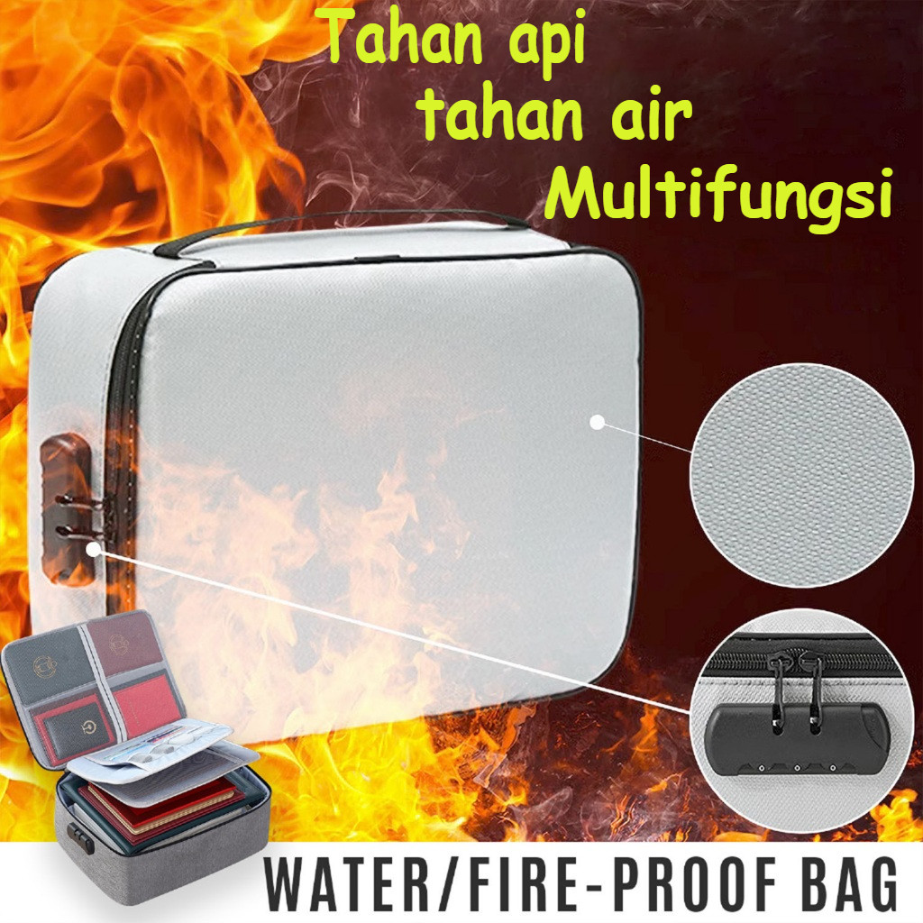 Spt3 Tas Penyimpan Dokumen Tahan Api & Air / Tas Dokumen Multifungsi / Tempat Penyimpanan