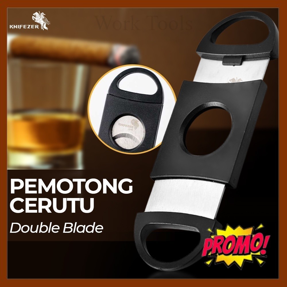Pemotong Rokok Cerutu Cigar Cutter Double Blade