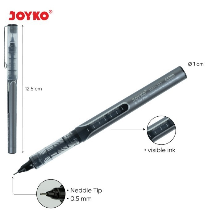

promo ✨ -Roller Pen Pulpen Rol Joyko RRP-323 0.5 mm 1 Box 12 Pcs
