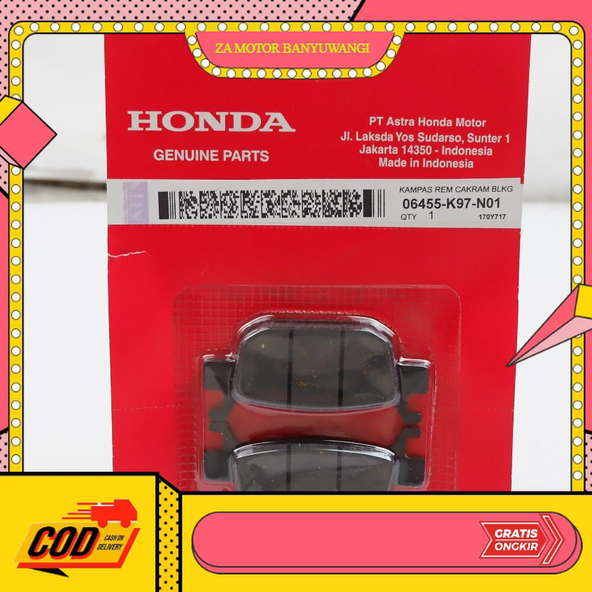 Kampas Rem Belakang Honda PCX 150 Ori & Vario 160 / Kampas Rem Dispad PCX 160 & ADV 160 - 06455-K9-7