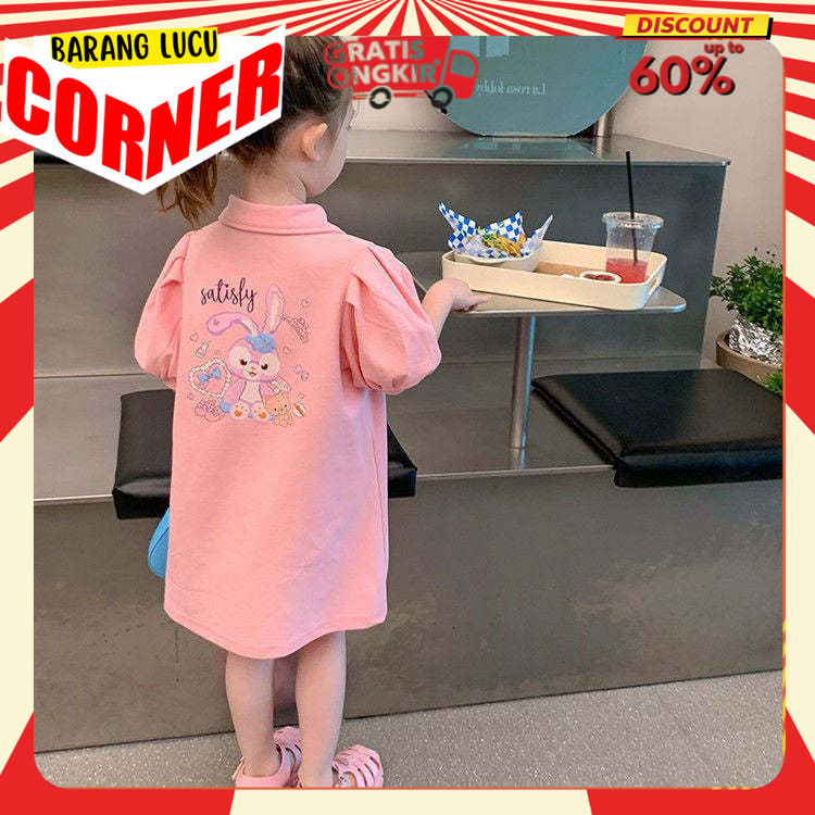BAJU  DRESS GAUN ANAK PEREMPUAN LINNABEL IMPORT LENGAN BALON KONDANGAN PARTY DRESS