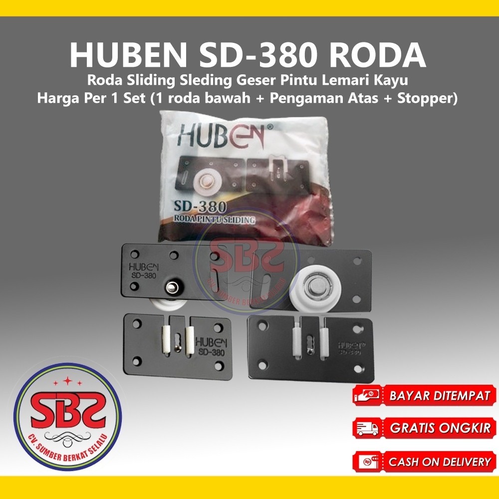 HUBEN SD-380 Roda Sliding Sleding Geser Pintu Lemari Kayu SD380 Huben SD-380
