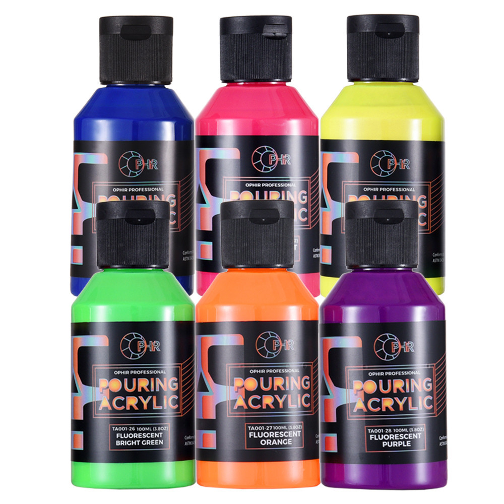 

OPHIR 6 Colors Pigment Set Pouring Acrylic Paint Fluid Marbling Paint Acrylic Canvases for Artist DIY Drawing Art Supplies TA001
