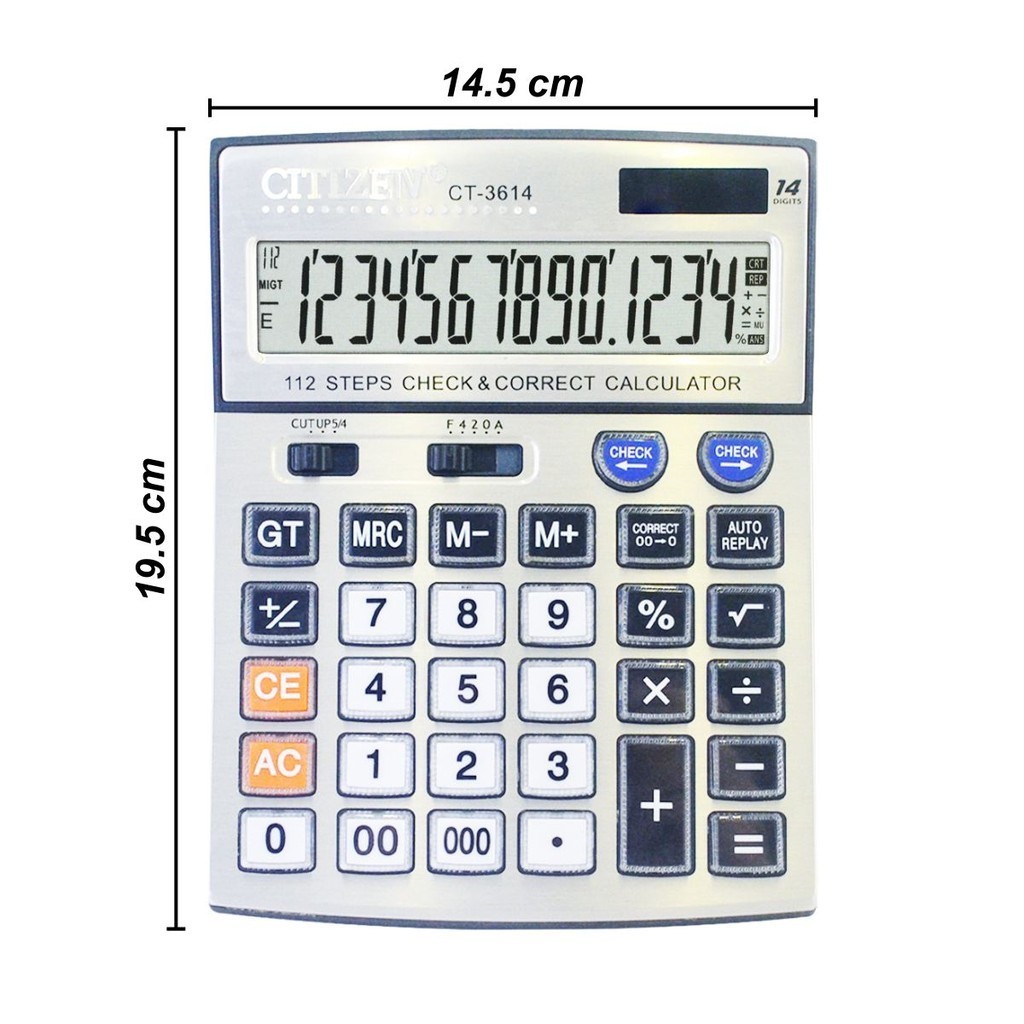 

Kalkulator Citizeiv CT-3614 Calculator 14 Digits