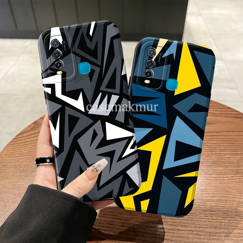 Vivo Y30 Y30i Y50 Y17 Y19 Z1 Pro Y12 Y15 Y12i Softcase Cowok - Silikon Motif Abstrak - Bumper