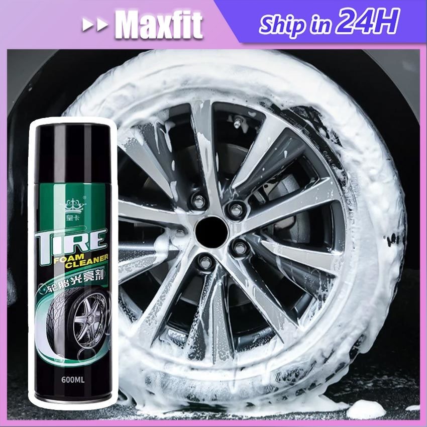 600Ml Tire Foam Cleaner Pembersih Dan Semir Ban Mobil Motor Semprot Pengkilap Ban Foam