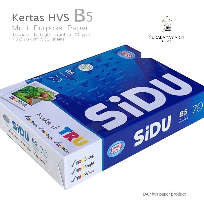 

Kertas HVS B5 70gsm Kualitas Bagus Sidu