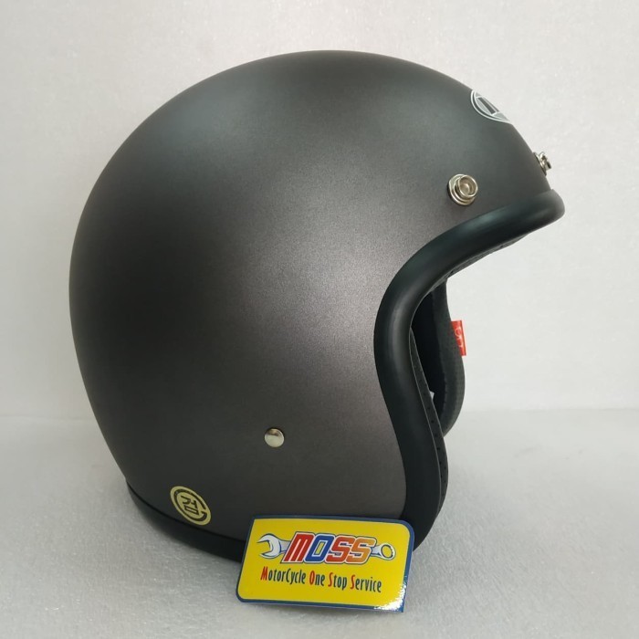 Helm INK A70 Solid Matt Gun Metal | Classic Model Retro