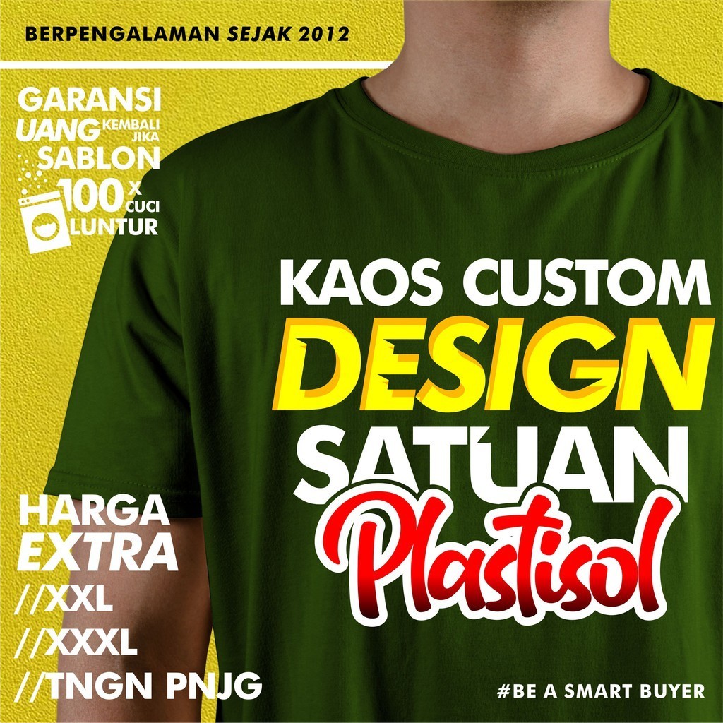 [TAMBAHAN HARGA] KAOS CUSTOM SABLON PLASTISOL SATUAN LUSINAN  BAJU KUSTOM SABLON MANUAL CLOTHING T-S