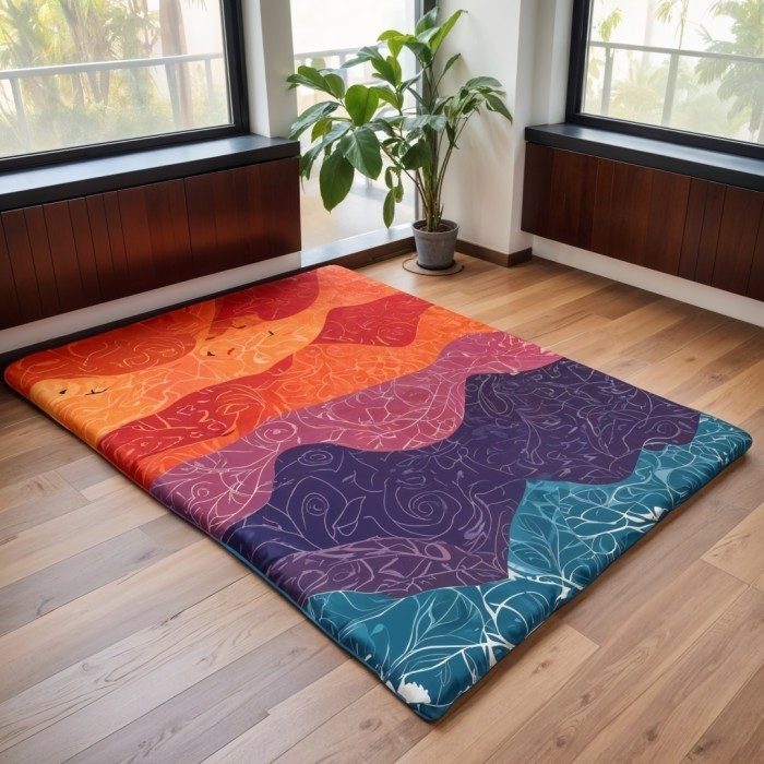 Kasur Lipat Busa ROYAL Tebal Motif Minimalis karpet import LP