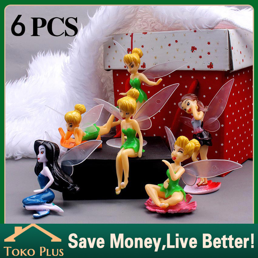 Figure Tinkerbell 6Pcs / Miniatur Peri Tinker Bell Topper Cake Tinkerbell Kualitas Premium/ Princess