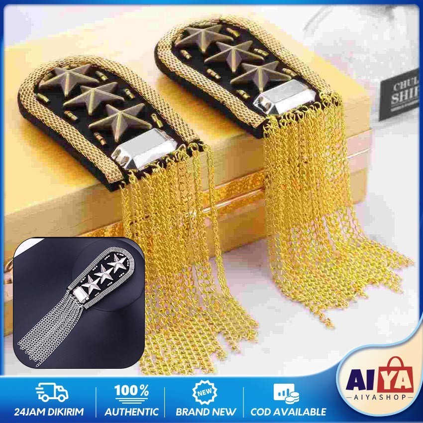 1Pcs Rivet Rumbai Bahu Logam Evolet Paskibra Rumbai / Evolet Tanda Pangkat Paskibra / Aksesoris Fash
