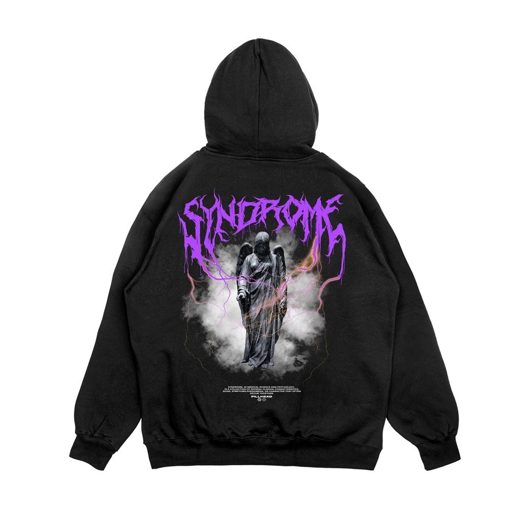 FLOWERSHOP Hoodie Syndrome Edition Original By Amnes Apparel jaket distro sweater - Hitam X Ungu
