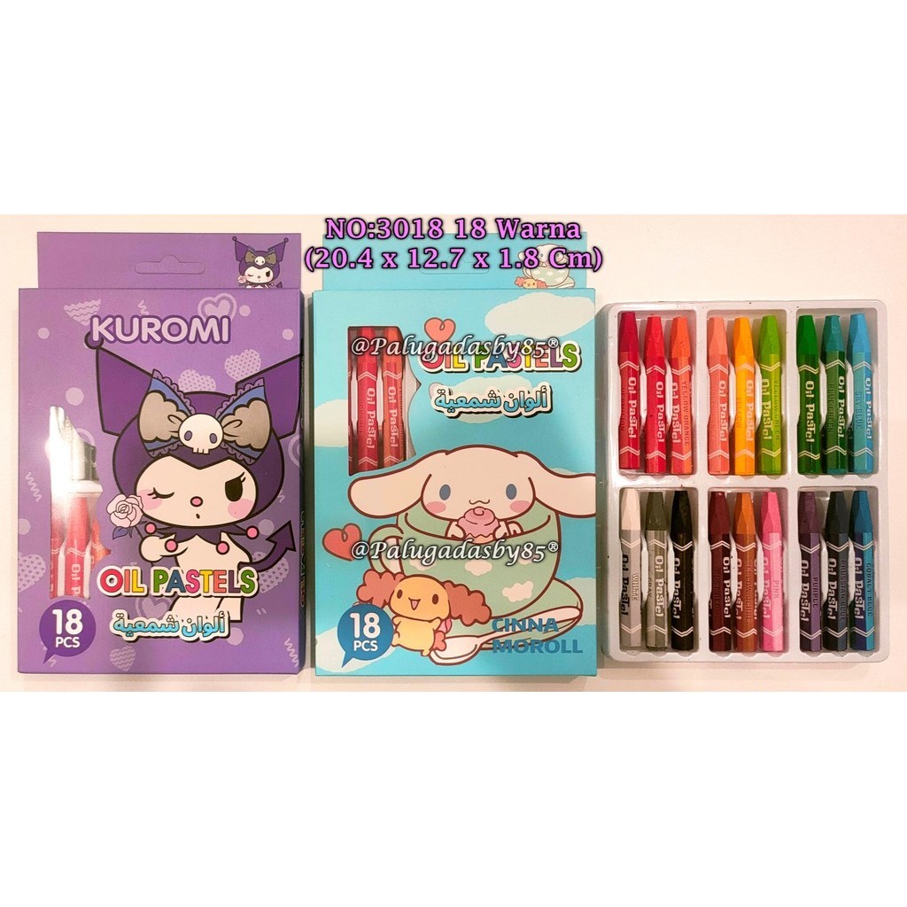 

(1 Set Isi 18 Warna) Crayon Sanrio 3018 18 Warna / Crayon 18 Warna Sanrio / Crayon Kuromi Cinnamorol