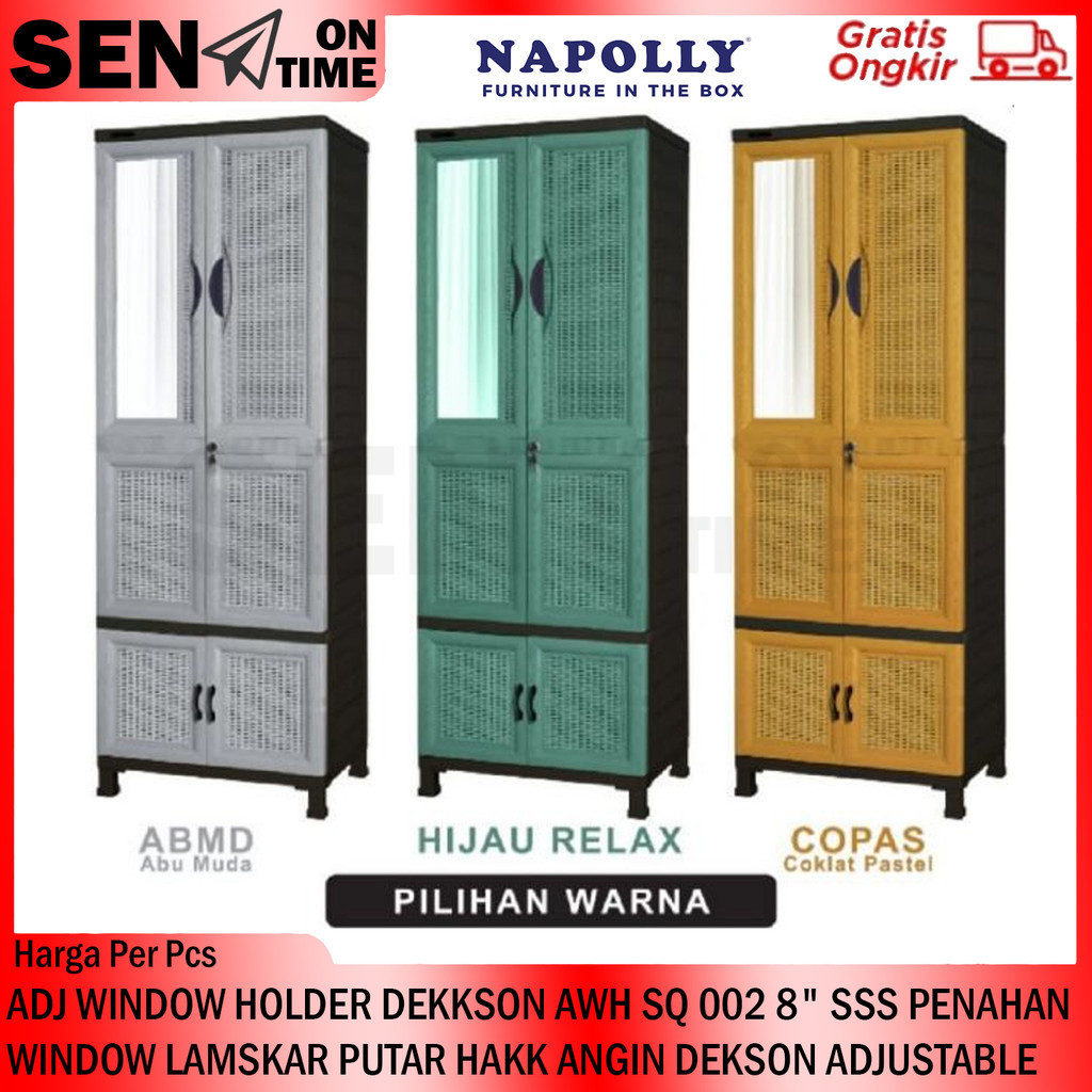 [Kargo] Lemari Napolly Cabro 81 Almari Baju Pakaian Plastik Rak 2 Pintu Gerobok Minimalis Moder Grob