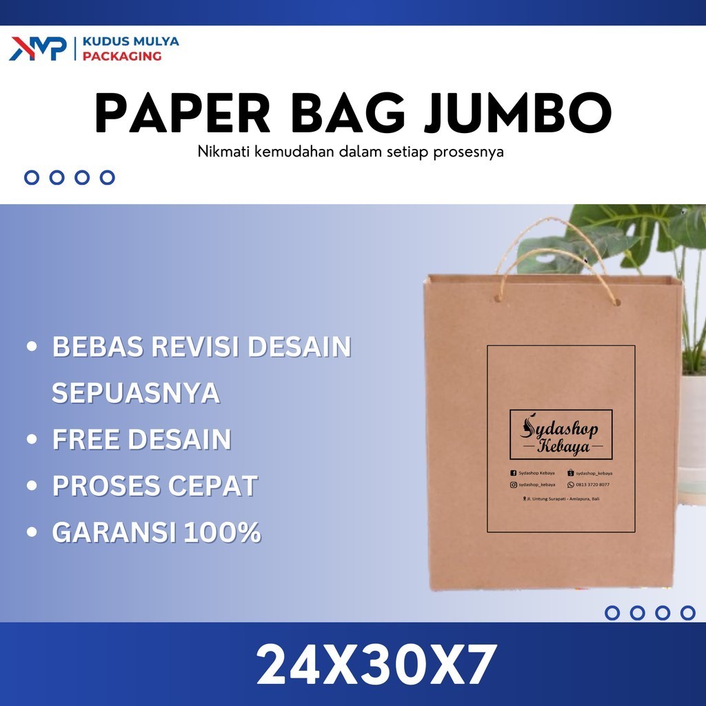 

PAPER BAG CUSTOM SABLON SEMI FOLIO 50 / 24cm X 30cm X 7cm / PAPERBAG KADO / PAPER BAG SOUVENIR