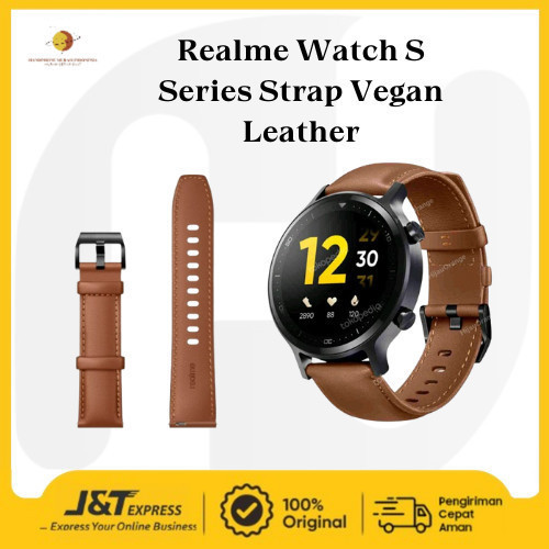 Realme Watch 2 Pro S ORIGINAL Strap Vegan Leather 22mm Tali Kulit Jam
